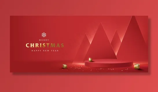 产品展示圆柱形圣诞快乐横幅banner