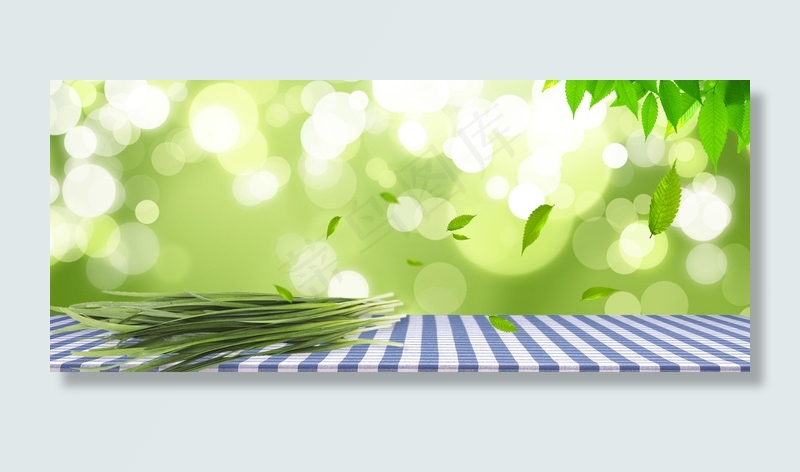 新鲜韭菜清新简约banner