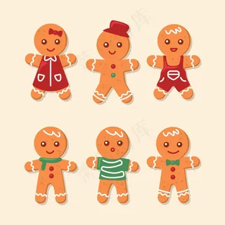 姜饼人饼干收集平面设计