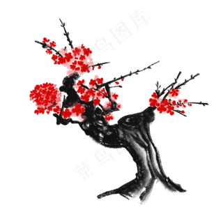  梅花水墨画 