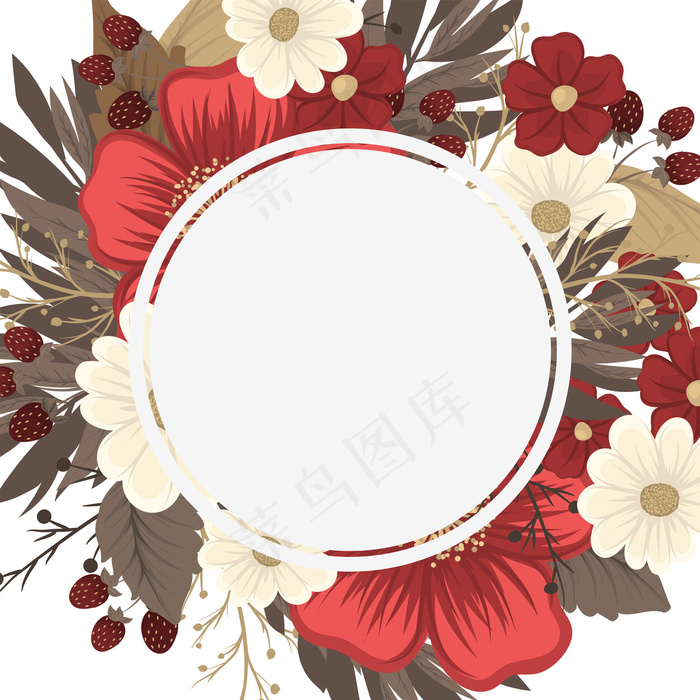 花边图-红框eps,ai矢量模版下载