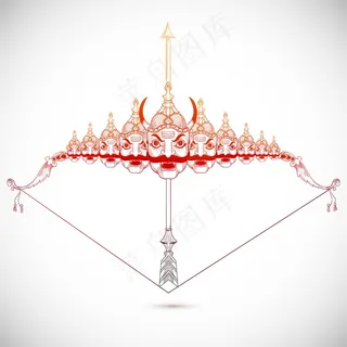 《快乐的杜塞赫拉》中拉玛勋爵用箭杀死拉瓦纳的素描设计