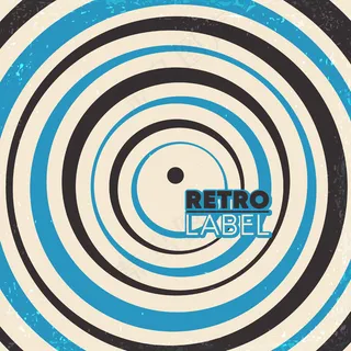 复古的背景设计与圆形线条和复古格伦纹理。矢量图解。