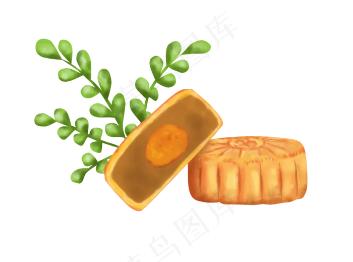 中秋节手绘蛋黄月饼