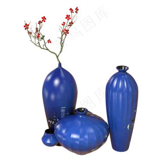 深蓝花瓶摆件