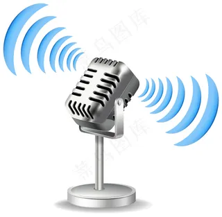带有声波图标的复古话筒