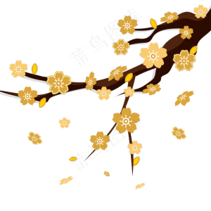 黄色梅花漂浮