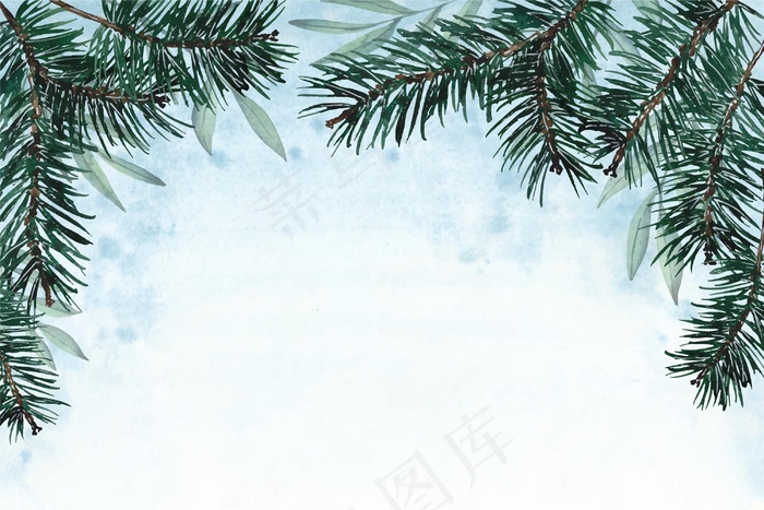 水彩画圣诞背景eps,ai矢量模版下载