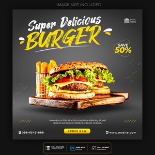 快餐汉堡社交媒体模板