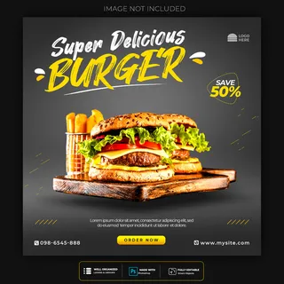 快餐汉堡社交媒体模板