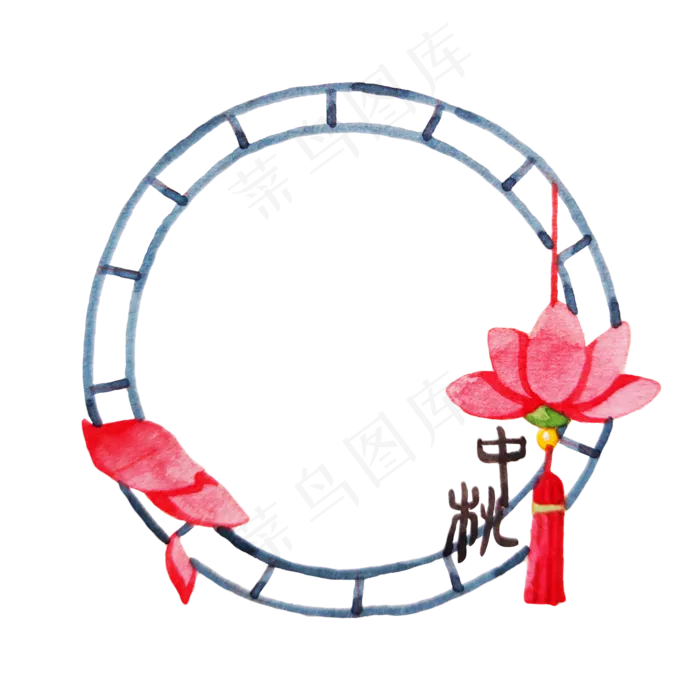 花朵中秋节边框(2000X2000(DPI:300))psd模版下载
