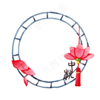 花朵中秋节边框