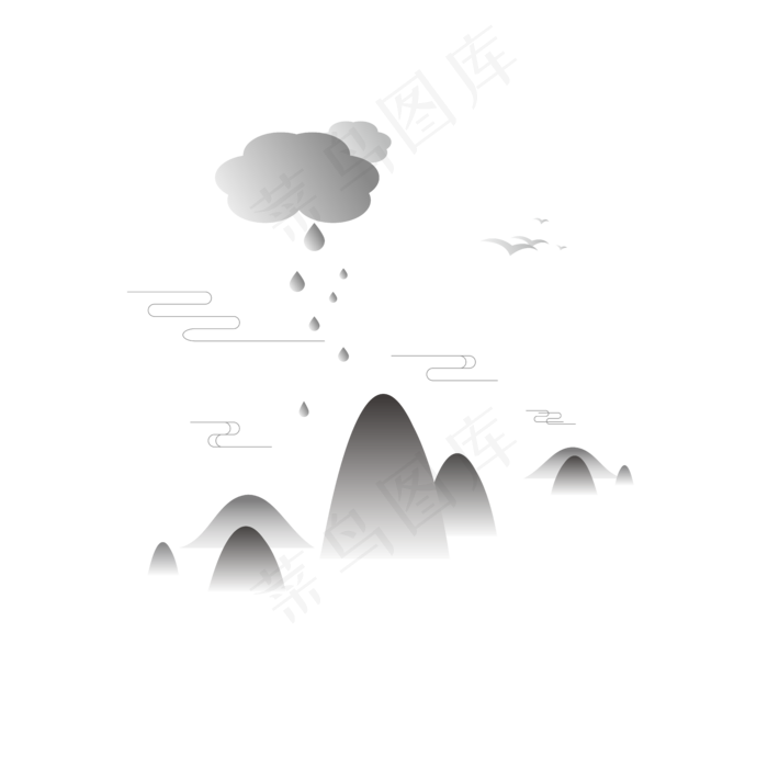 水墨寒露节气(2000X2000(DPI:300))ai矢量模版下载
