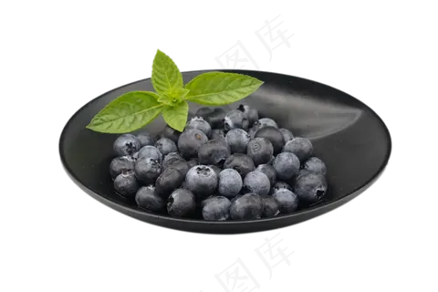 黑色盘子蓝莓
