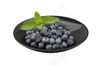 黑色盘子蓝莓