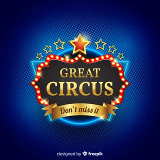 复古马戏团灯光标志背景