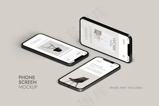 手机和屏幕-ui ux应用程序app演示模型样机