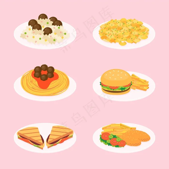 舒适食品插图eps,ai矢量模版下载