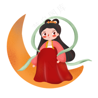 卡通中秋节嫦娥元素