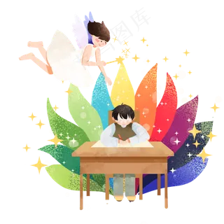 教师节写作业男孩