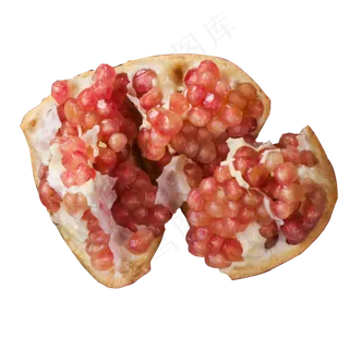 实拍半块开裂石榴果实