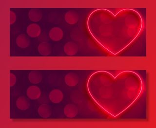 美丽的红色情人节红心横幅banner背景设计