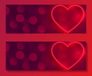 美丽的红色情人节红心横幅banner背景设计