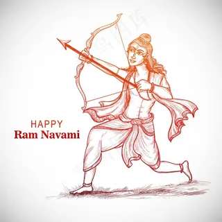 在纳夫拉特里节上，海纳德画了一幅拉玛勋爵用箭杀死拉瓦纳的素描