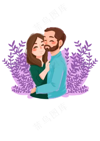 手绘时尚卡通情侣