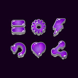 用于gui资产元素的游戏ui rock jelly图标标志集