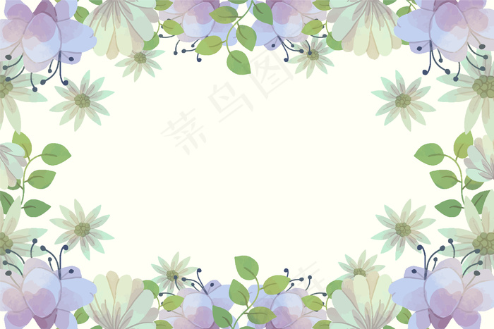紫色花朵的水彩春天背景eps,ai矢量模版下载
