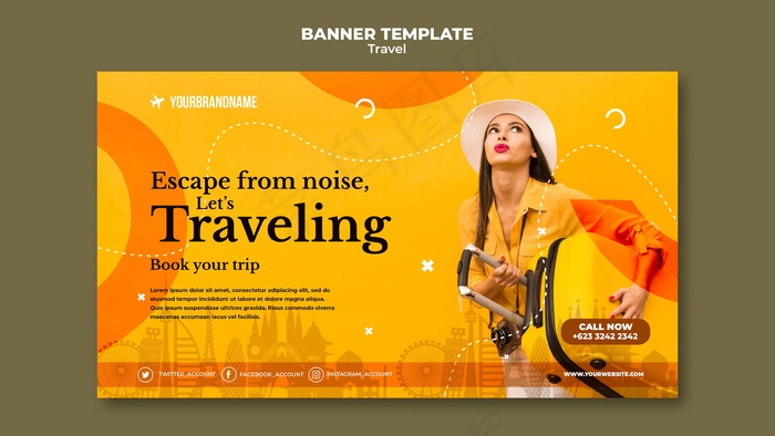 模板横幅banner旅行社广告psd模版下载