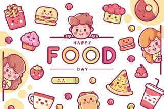 快乐国际美食日插画背景