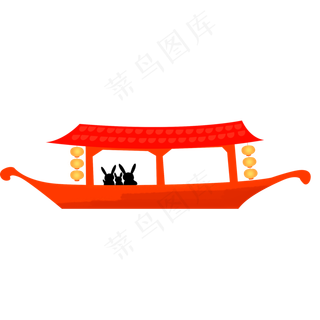 中秋船只情侣元素设计