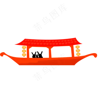 中秋船只情侣元素设计