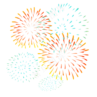 新年春节彩色烟花