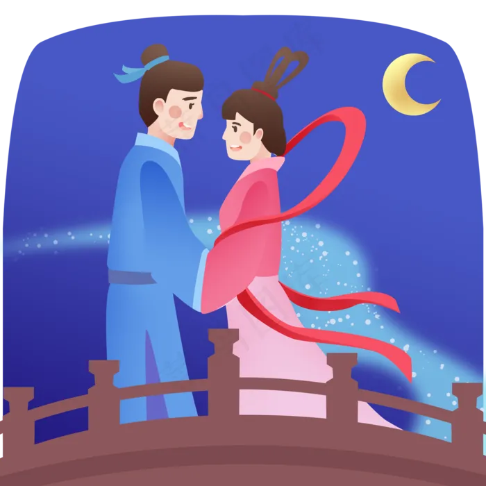 七夕节牛郎织女人物(2048X2048(DPI:300))psd模版下载