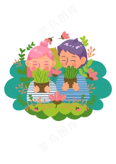 手绘时尚卡通情侣