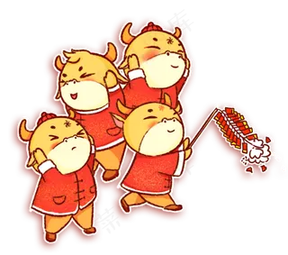 2021年牛年大吉放鞭炮金牛贺岁