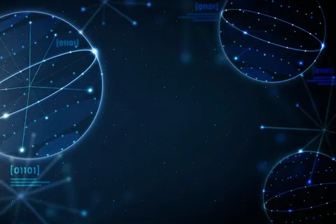 几何教育蓝色背景矢量破坏性教育数字混音