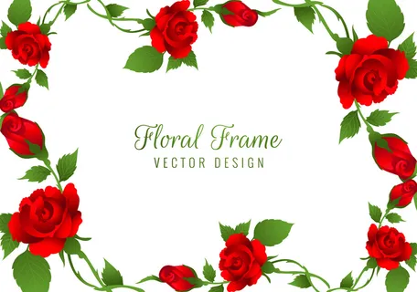 美丽的红玫瑰花框背景