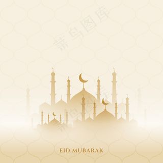 Eid穆巴拉克背景与清真寺设计