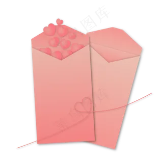 粉色爱心信封