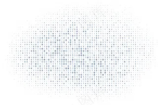 二进制数字背景的白色数字矩阵