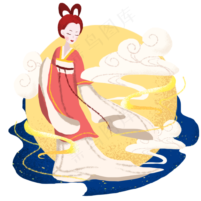 中秋十五圆月和嫦娥