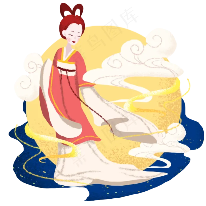 中秋十五圆月和嫦娥(2000X2000(DPI:300))psd模版下载