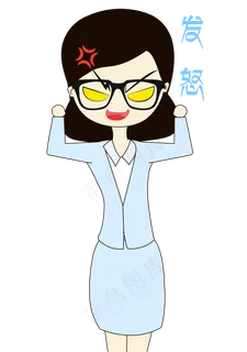 卡通手绘老师发怒表情元素