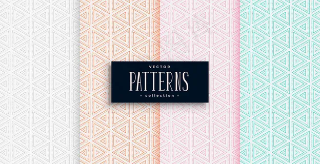 优雅的三角形图案，四种颜色