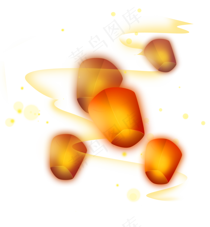 星河上的孔明灯中国风