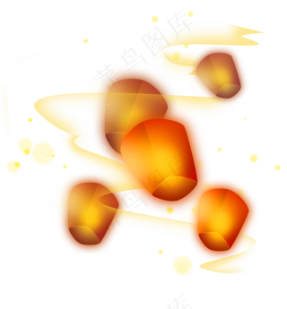 星河上的孔明灯中国风